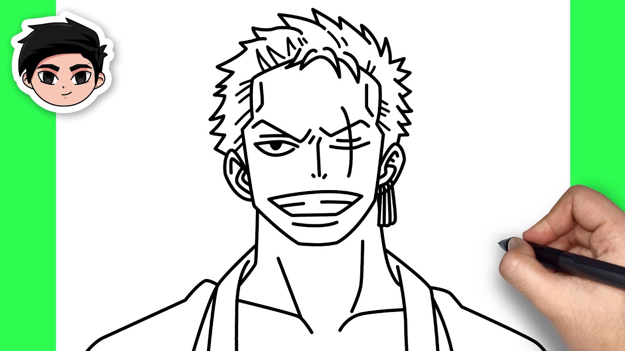 How To Draw Roronoa Zoro One Piece Easy Step By Step Tutorial Youtube