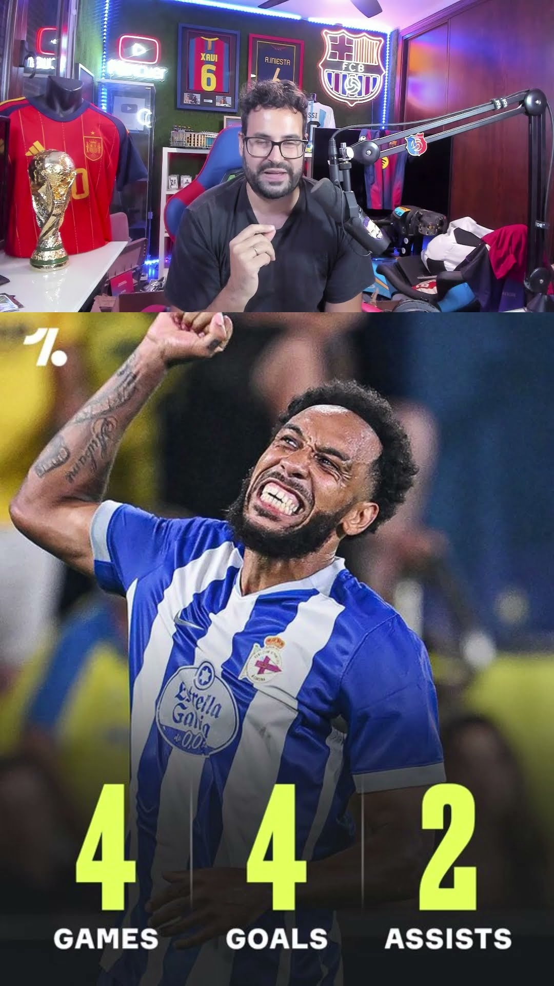 Locura con Aubameyang #aubameyang #depor #laliga #mancuer #futbol  #shortvideo