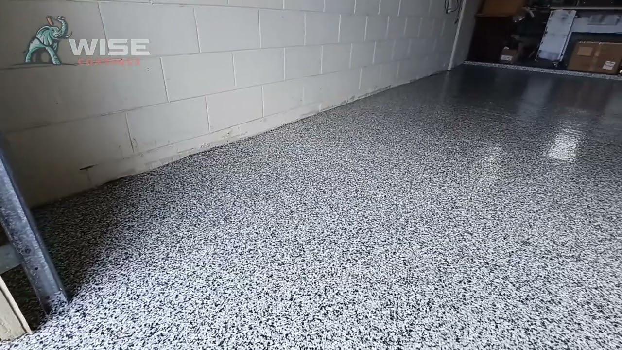 From Drab to Fab - Tuxedo Flake Garage Epoxy Floor