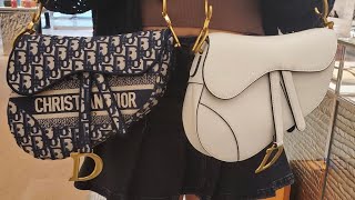 Dior Oblique Embroidery Saddle Bag Blue - NOBLEMARS