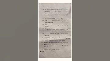 Object oriented programming C++ 2022 questions paper