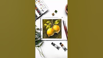 Easy Lemon watercolor art | Realistic watercolor painting | Vintage botanical art #watercolour #art