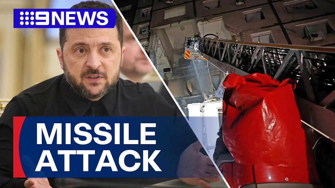Six people killed after Russia launches missile attack on Ukraine | 9 News Australia