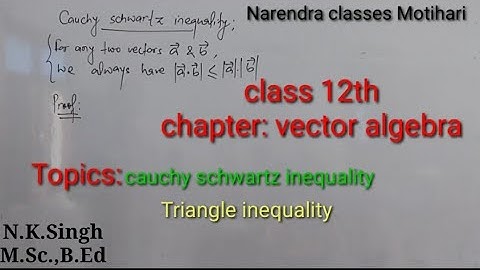 cauchy schwartz inequality and triangle inequality. vector algebra