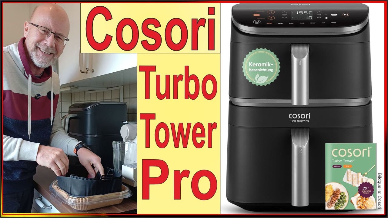 Cosori Turbo Tower Pro 🥗 Test 🥗 2 Kammern Heißluftfritteuse mit Keramikbeschichtung