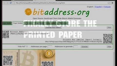 Creating a bitcoin paper wallet