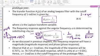 DSP - Chapter 8 - Design of an Analog Filter from Lowpass Prototype