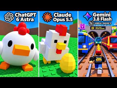 ChatGPT vs Claude vs Gemini MADE Roblox Steal An Egg and Subway Surfer FROM SCRATCH!!