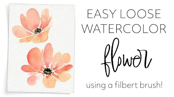 How to Paint a Simple Loose Watercolor Flower with a Filbert Brush | Easy Watercolor Floral Tutorial