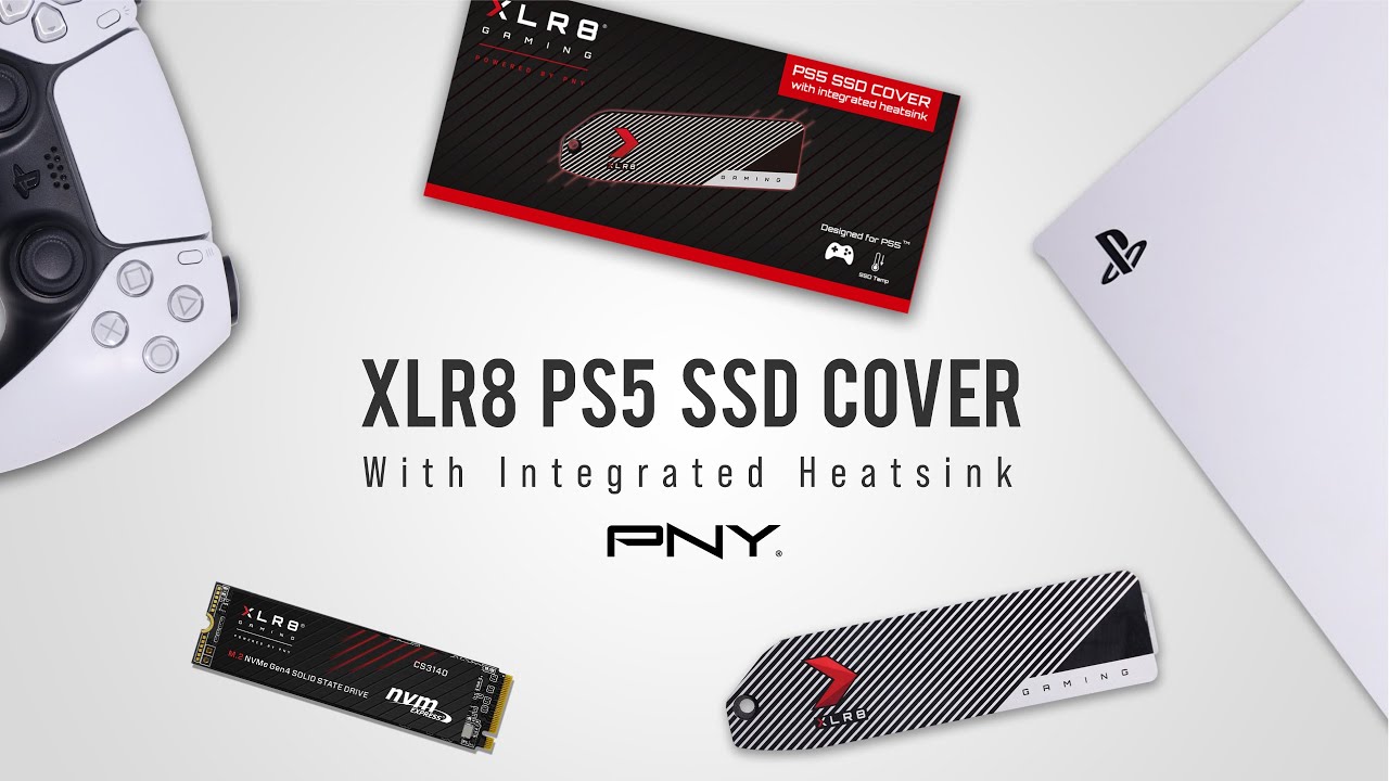 Disque SSD Interne + Dissipateur de SSD pour PS5 - XLR8 PS5 SSD Cover +  CS3140 M.2 - PNY - 1 To - M.2 2280 - M280CS3140PSV-1TB-RB