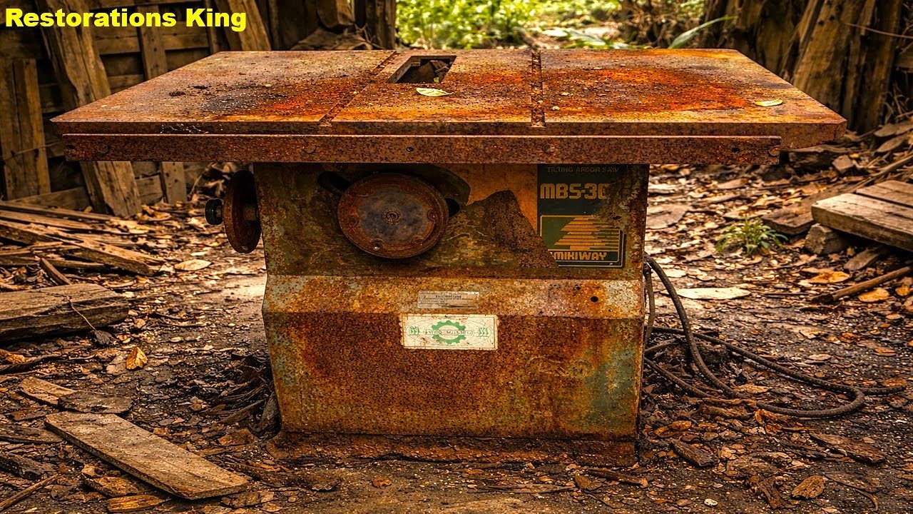 Extreme Restoration of a Severely Rusted Wood Cutting Machine Abandoned for Decades