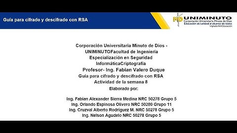Guía para cifrado y descifrado con RSA