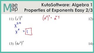 KutaSoftware: Algebra 1- Properties Of Exponents Easy Part 2