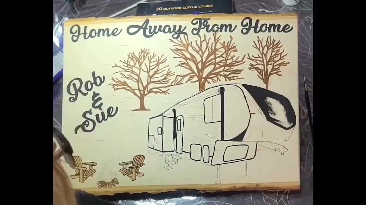 Hand Painted Camping Sign