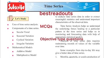 Time Series  Analysis - MCQs or objective type questions solved