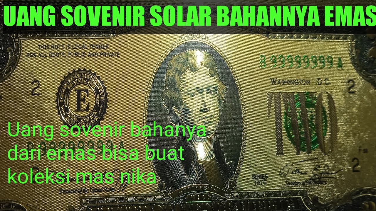 Uang dolar sovenir bahannya dari emas murni