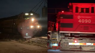 BNSF Stack train creeping east ft Ferromex SD70ACe! BNSF Transcon: Marceline sub..9/18/24
