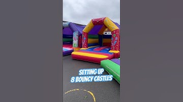 Setting up 8 bouncy castles 🏰🏰🏰#inflatablefun #inflatablecastle #inflatable #bouncycastle bounce