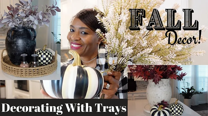 DECORATING WITH TRAYS // FALL DECOR // KITCHEN COU...