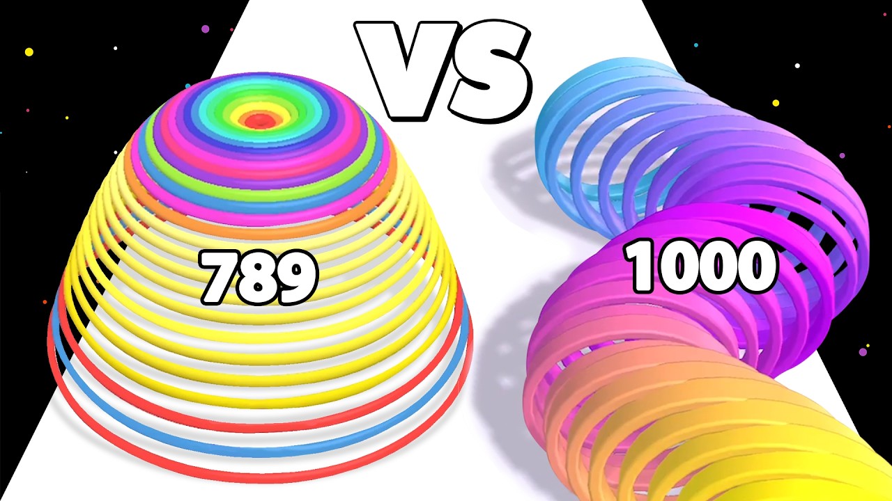 CIRCLE RUNNER /vs CIRCLE STACK RUN ∞ ASMR Gameplay Android iOS • Layer Runner Gameplay Max Level