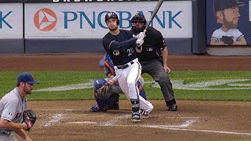 NYM@MIL: Lucroy plates Gomez with a double to center