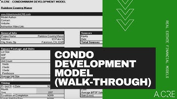 Condo Development Model - A.CRE