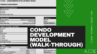 Condo Development Model - A.CRE