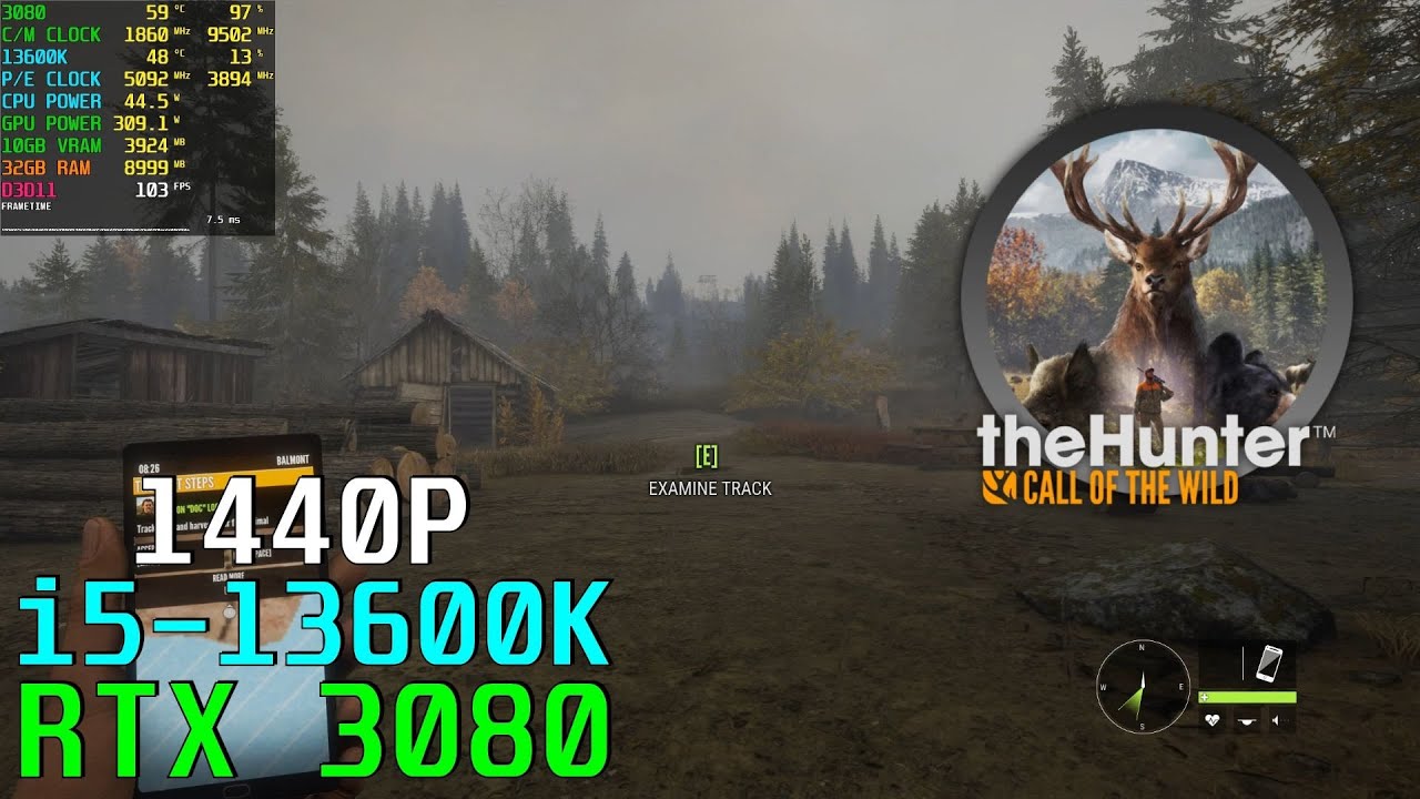 Hunter Call of the Wild: RTX 3080 | 13600K 5.1GHz | High - 1440P