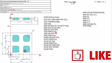 CNC_Centro de Usinagem (aula 7 - Exercício Subprograma)