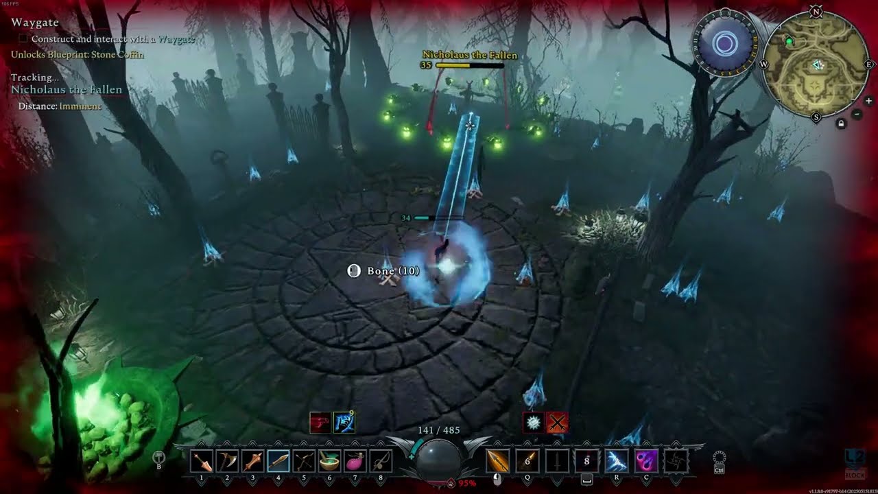 V Rising - Solo - Nicholaus the Fallen - 1.1 Boss Fight - Very Low Creature Blood & I Ate a Rat