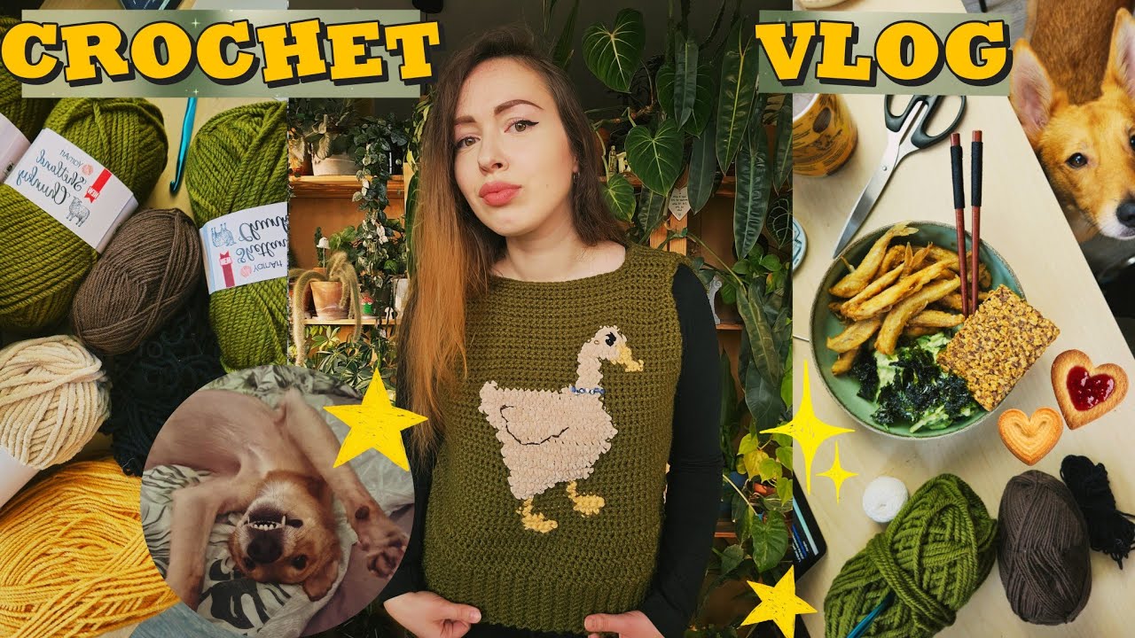 Видеоблог о вязании крючком 🪿🧶✨️ Уютные выходные: еда, вязание крючком и прогулка по замерзшей ре...