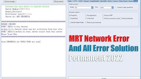 MRT Network Error And All Error Solution Permanent 2022