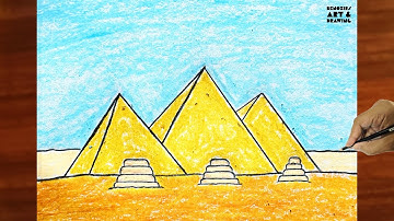How to draw the pyramids | Easy step by step pyramid drawing tutorial #drawing #art #tutorial