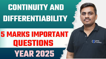2nd PU CONTINUITY AND DIFFERENTIABILITY 5 MATKS IMPORTANT  QUESTIONS 2025