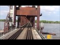 REAR VIEW - Amtrak's California Zephyr - Crossing the Mississippi & through Burlington, Iowa