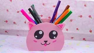 DIY Recycled CD Kawaii Pen Holder - Best Out of Waste Easy Craft Ideas.
