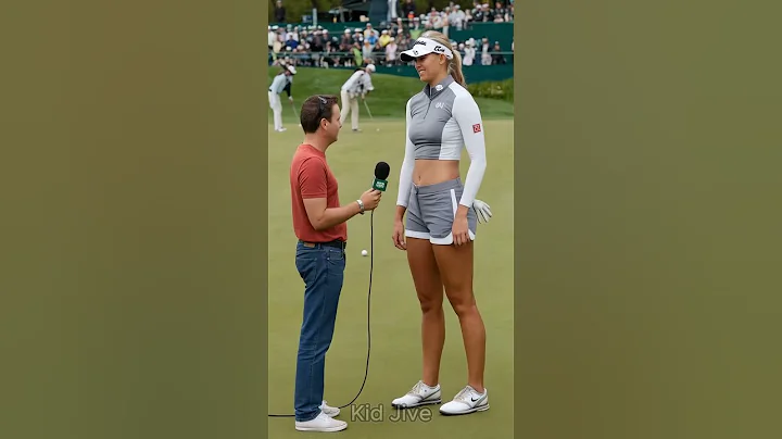 Unexpected gesture leaves the hosts speechless! 😶#golf #short #tallwomen #sports