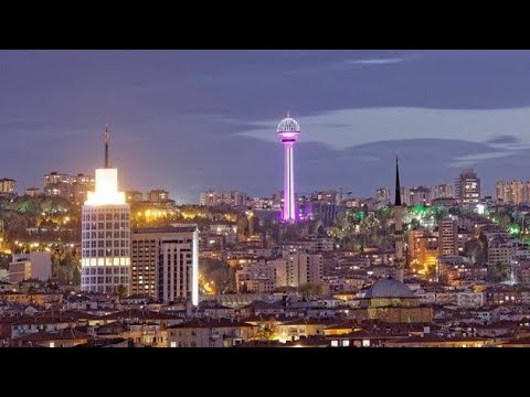 Ankara manzaralı Türküler. Atakule, Gençlik parkı, Shereton gece Manzaraları