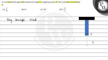 A wire fixed at the upper end stretches by length \( \ell \) by app...