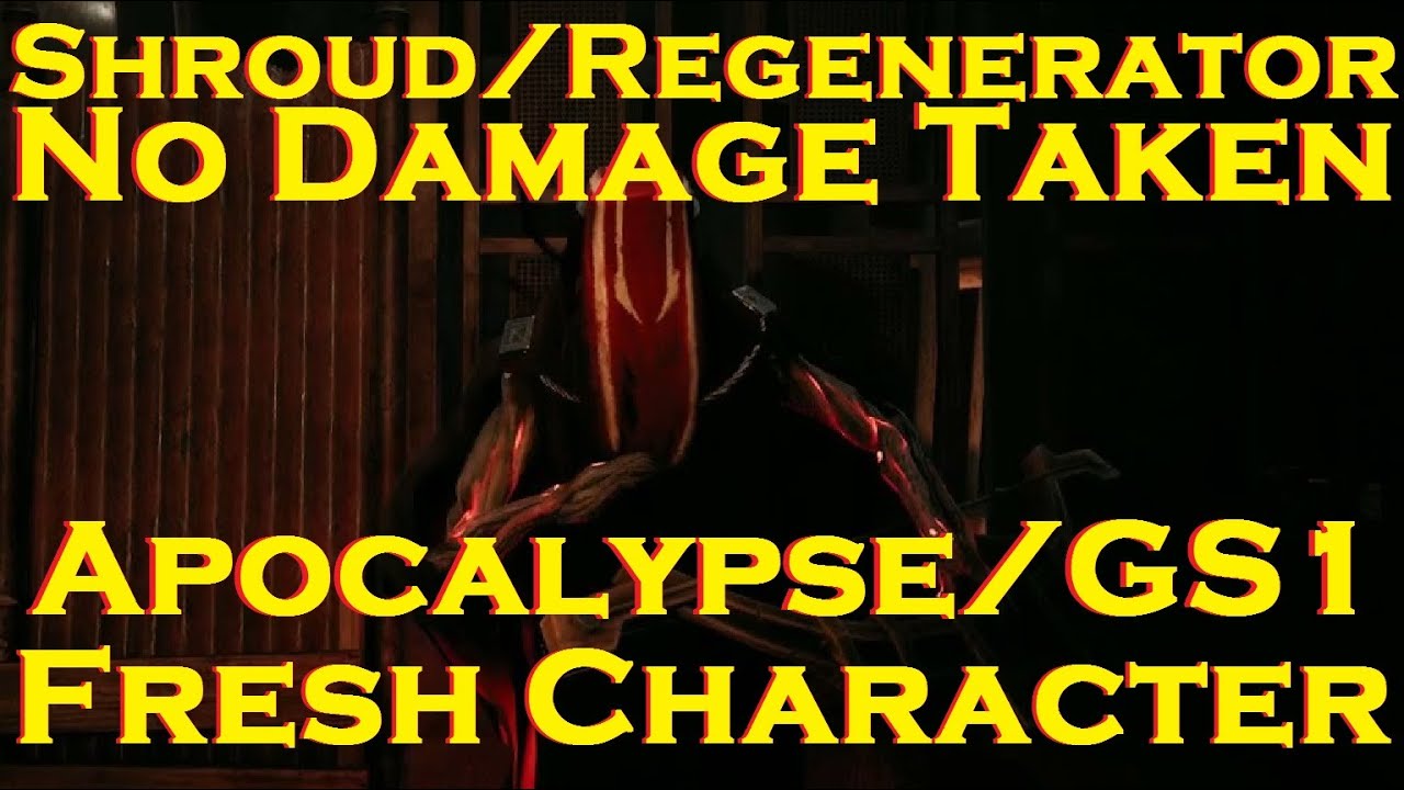 Remnant: From the Ashes: Shroud/Regenerator, Apocalypse, Fresh Character, GS1, No Damage Taken.