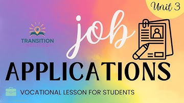 Filling out Job Applications - Vocational Lesson 6 - Job Skills for Students