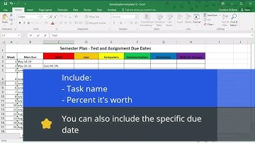 How to create a semester plan (Excel)