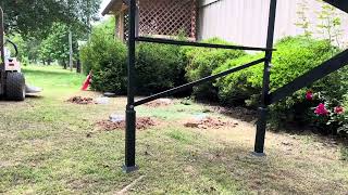 Grill gazebo from Wayfair. Reinforced and to be mounted on concrete.