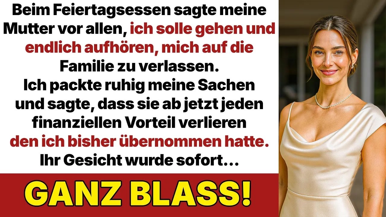 Ich hielt die Gabel auf halbem Weg zum Mund an, als meine Mutter ihr Weinglas abstellte und sagte: „Du musst aufhören, dich auf diese Familie zu verlassen.“ Totenstille. Mein Vater starrte auf...