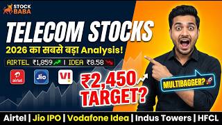 टेलीकॉम स्टॉक्स 2026 | Airtel, Jio IPO, Vodafone Idea — कौन बनेगा MULTIBAGGER? | Stock Baba