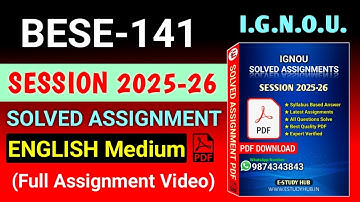 BESE 141 Solved Assignment 2025-26 English, BESE 141 Solved Assignment 25-26, BSE-141 Assignment