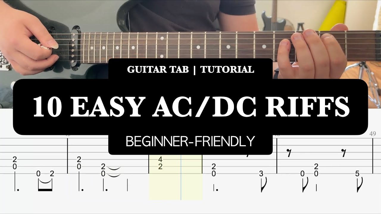 10 Easy AC/DC Riffs | Beginner-Friendly TAB Video