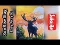 Easy Stag Acrylic painting