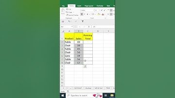 Running total in excel #shorts #shortsvideo