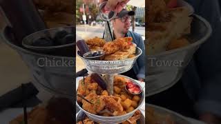 The best brunch in DC! Chicken and waffle tower #washingtondc #chickenandwaffles